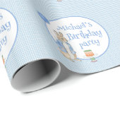 Kaninchen Personalisierter Name Geburtstag Geschenkpapier (Rolleneckpunkt)