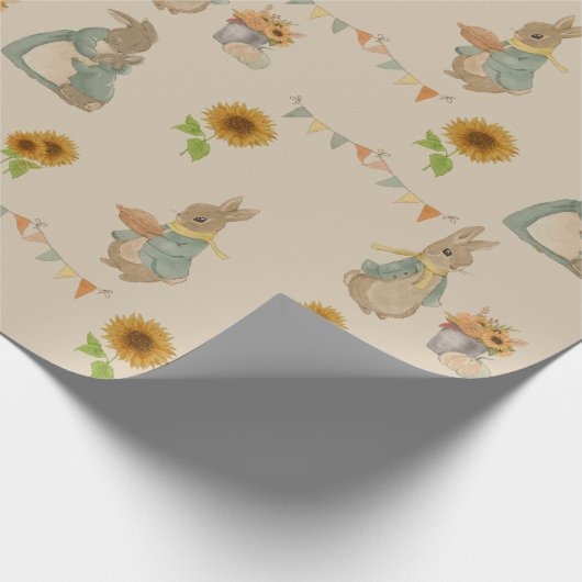 Kaninchen Peter Herbst Erntedank Wrapping Paper Geschenkpapier (Ecke)