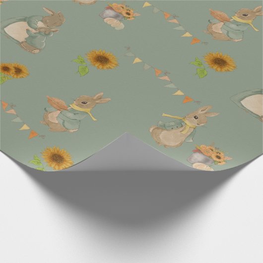 Kaninchen Peter Herbst Erntedank Wrapping Paper Geschenkpapier (Ecke)
