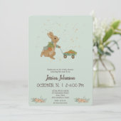 Kaninchen Peter Herbst Kinderdusche Einladung (Stehend Vorderseite)