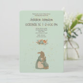 Kaninchen Peter Herbst Kinderdusche Einladung (Stehend Vorderseite)