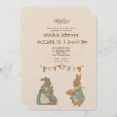 Kaninchen Peter Herbst Kinderdusche Einladung (Vorne/Hinten)