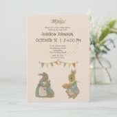 Kaninchen Peter Herbst Kinderdusche Einladung (Stehend Vorderseite)