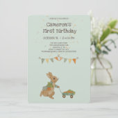 Kaninchen Peter Herbst Kindergeburtstag Einladung (Stehend Vorderseite)