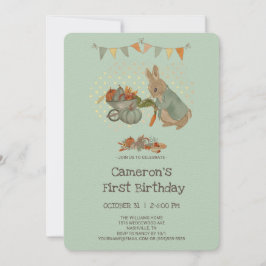 Kaninchen Peter Herbst Kindergeburtstag Einladung