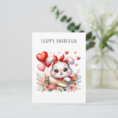 Kaninchen-Pilot-Geburtstag Feiertagspostkarte (Stehend Vorderseite)