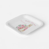 Kaninchen Pink Babydusche Pappteller (Gewinkelt)