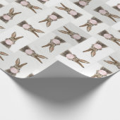 Kaninchen Pink Blubble Kaugummi Geschenkpapier (Ecke)