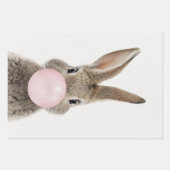 Kaninchen Pink Blubble Kaugummi Geschenkpapier Set (Vorderseite 2)