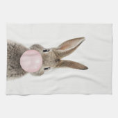 Kaninchen Pink Blubble Kaugummi Geschirrtuch (Horizontal)