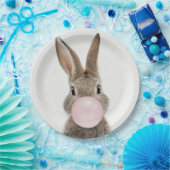 Kaninchen Pink Blubble Kaugummi Pappteller (Party)