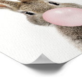 Kaninchen Pink Blubble Kaugummi Poster (Ecke)