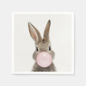 Kaninchen Pink Blubble Kaugummi Serviette (Vorderseite)