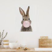 Kaninchen Pink Bubble Gum Poster (Küche)