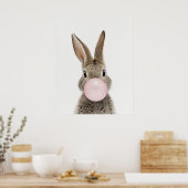 Kaninchen Pink Bubble Gum Poster (Küche)
