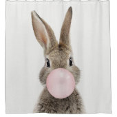 Kaninchen Pink Bubble Gum Poster Duschvorhang (Vorderseite)