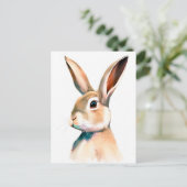 Kaninchen-Portrait 025 Postkarte (Stehend Vorderseite)