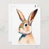 Kaninchen-Portrait 025 Postkarte (Vorne/Hinten)