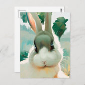 Kaninchen-Portrait 032 Postkarte (Vorne/Hinten)