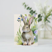 Kaninchen-Portrait 043 Postkarte (Stehend Vorderseite)