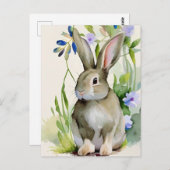 Kaninchen-Portrait 043 Postkarte (Vorne/Hinten)