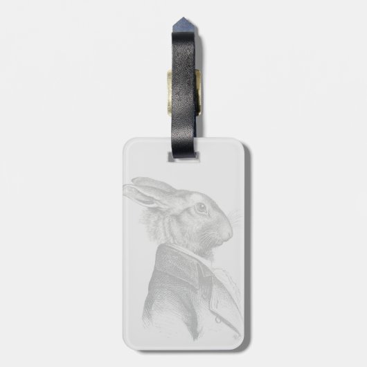 Kaninchen-Portrait Gepäckanhänger (Rückseite vertikal)