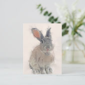 Kaninchen-Portrait Nr. 33 Postkarte (Stehend Vorderseite)