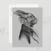 Kaninchen-Portrait Postkarte (Vorne/Hinten)