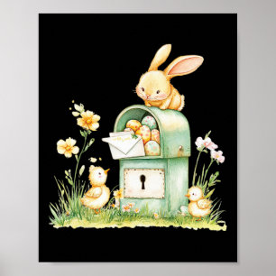 Kaninchen-Postfach liefert mit Eiern Poster