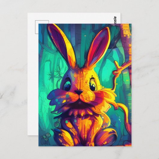 Kaninchen Postkarte (Vorne/Hinten)