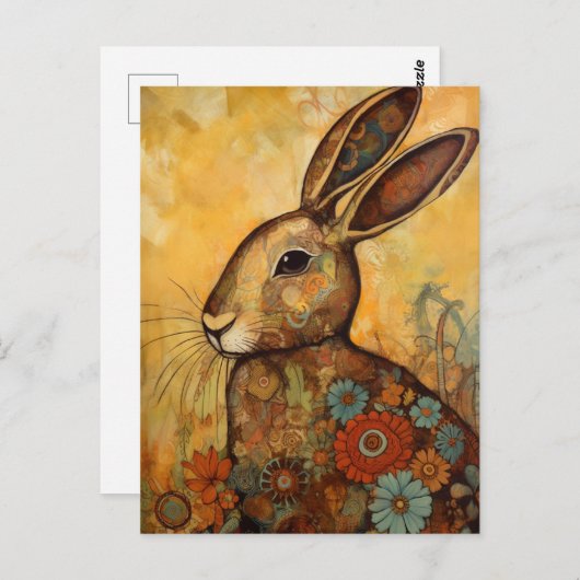 Kaninchen Postkarte (Vorne/Hinten)