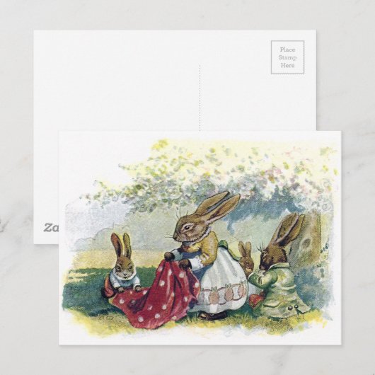 Kaninchen Postkarte (Vorne/Hinten)