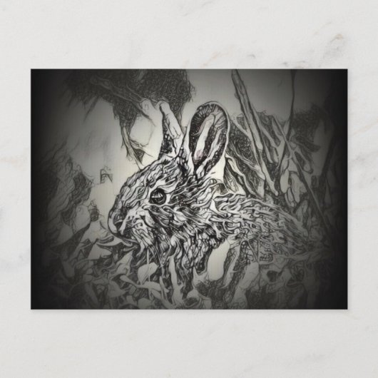 Kaninchen-Postkarte - Yard Critters Postkarte (Vorderseite)