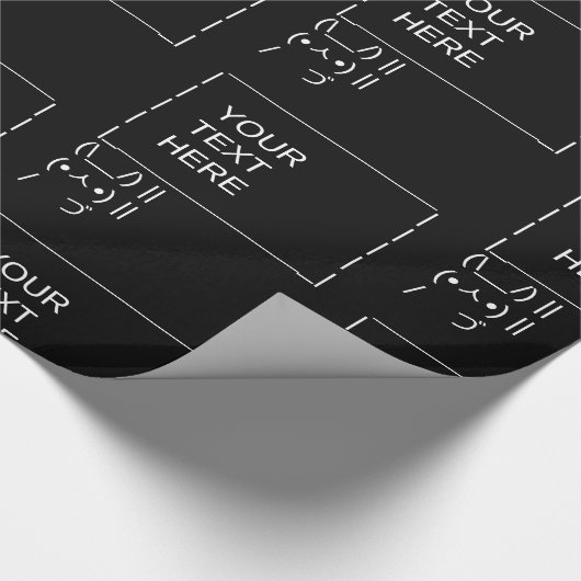 Kaninchen-Protestzeichen / Anpassbare ASCII-Text A Geschenkpapier (Ecke)