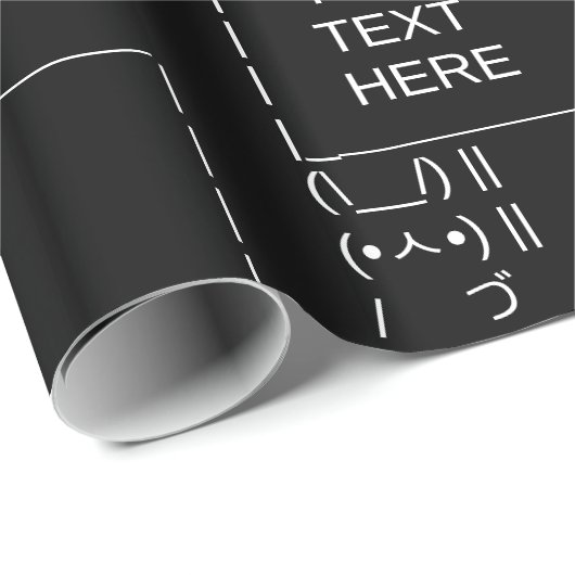 Kaninchen-Protestzeichen / Anpassbare ASCII-Text A Geschenkpapier (Rolleneckpunkt)