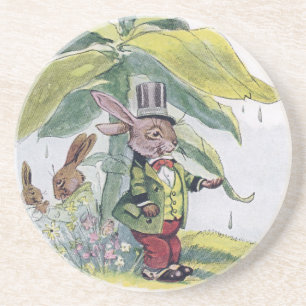 Kaninchen-Prüfung für Regentropfen Getränkeuntersetzer