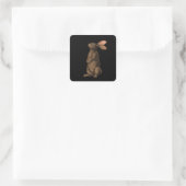 Kaninchen Quadratischer Aufkleber (Tasche)