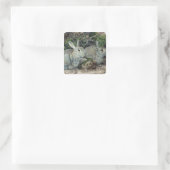 Kaninchen Quadratischer Aufkleber (Tasche)