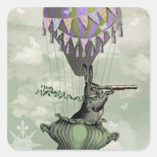 Kaninchen Quadratischer Aufkleber