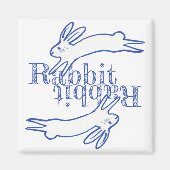 Kaninchen Rabbit Blauer Monat Erinnerung Magnet (Vorne)