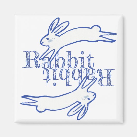 Kaninchen Rabbit Blauer Monat Erinnerung Magnet (Vorne)