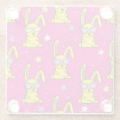 Kaninchen-Rave: Kids' Pattern Delight Glasuntersetzer (Rückseite)
