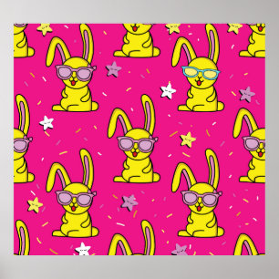 Kaninchen-Rave: Kids' Pattern Delight Poster
