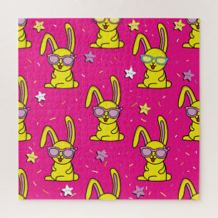 Kaninchen-Rave: Kids' Pattern Delight Puzzle