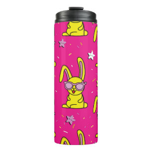 Kaninchen-Rave: Kids' Pattern Delight Thermosbecher