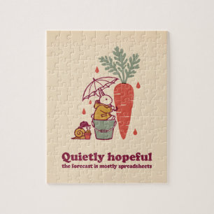 Kaninchen Regenschirm Karotte Risograph Puzzle