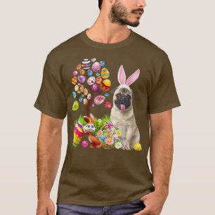 Kaninchen Reh Pug Hund Frohe Ostern Eier Baum T-Shirt