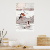 Kaninchen Reiten Whale Meet Mermaid Poster (Küche)