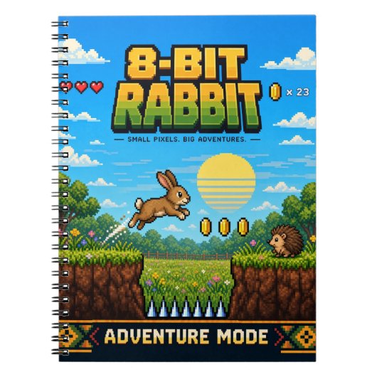 Kaninchen, Retro-8-Bit-Pixelkunst Notizblock (Vorderseite)