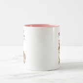 Kaninchen-Rosa-Bug-individuelle Name Zweifarbige Tasse (Mittel)